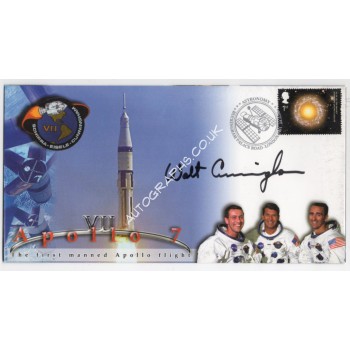 Walt Cunningham Apollo 7 genuine signed authentic signature FDC. COA UACC