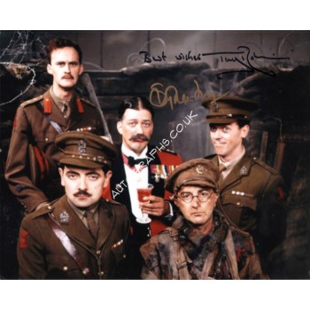 Stephen Fry Tony Robinson Blackaddeer authentic original signed photo. COA UACC