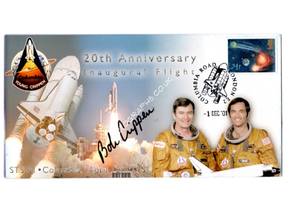 Shuttle STS01 Columbia Bob Crippen autograph authentic genuine signed cover. COA UACC Shuttle STS01 Columbia Bob Crippen autograph authentic genuine signed cover. COA UACC