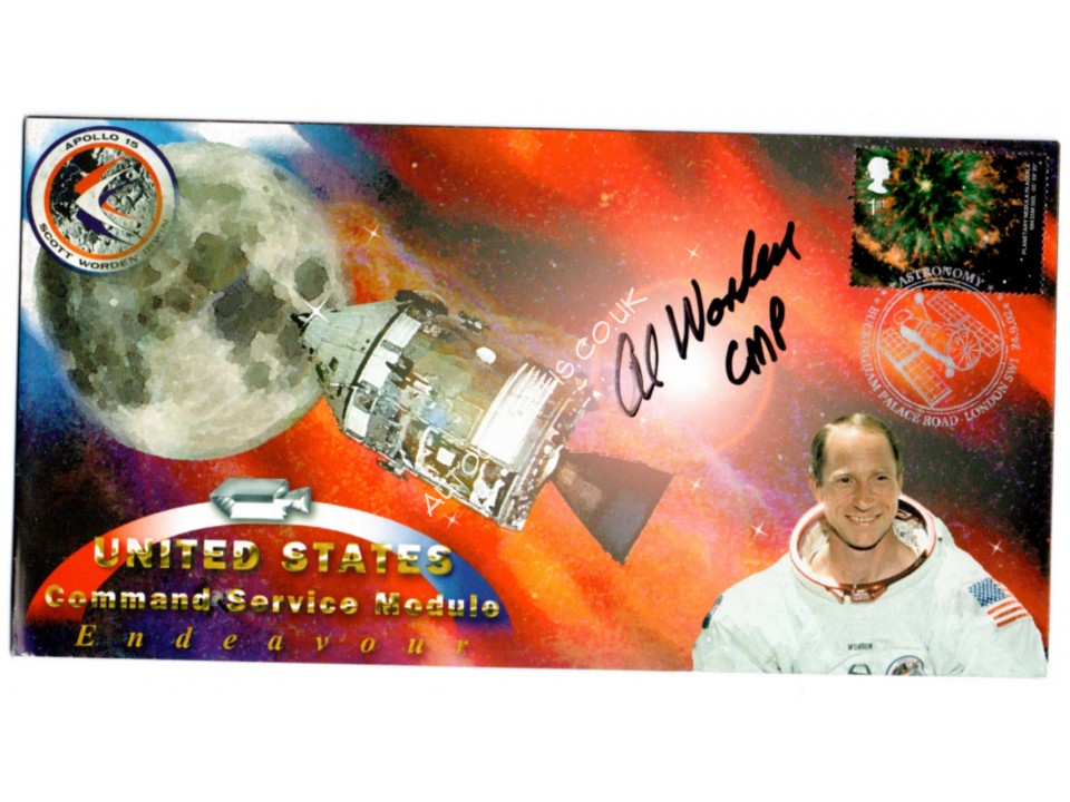 Apollo 15 CMP Al Worden autograph authentic genuine signed cover. COA UACC