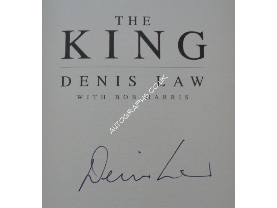 Denis Law  Man United "The King" genuine authentic autograph signed book. COA UACC
