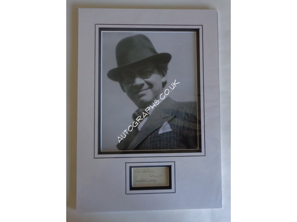 Alexander Korda genuine authentic signature autograph display. COA UACC