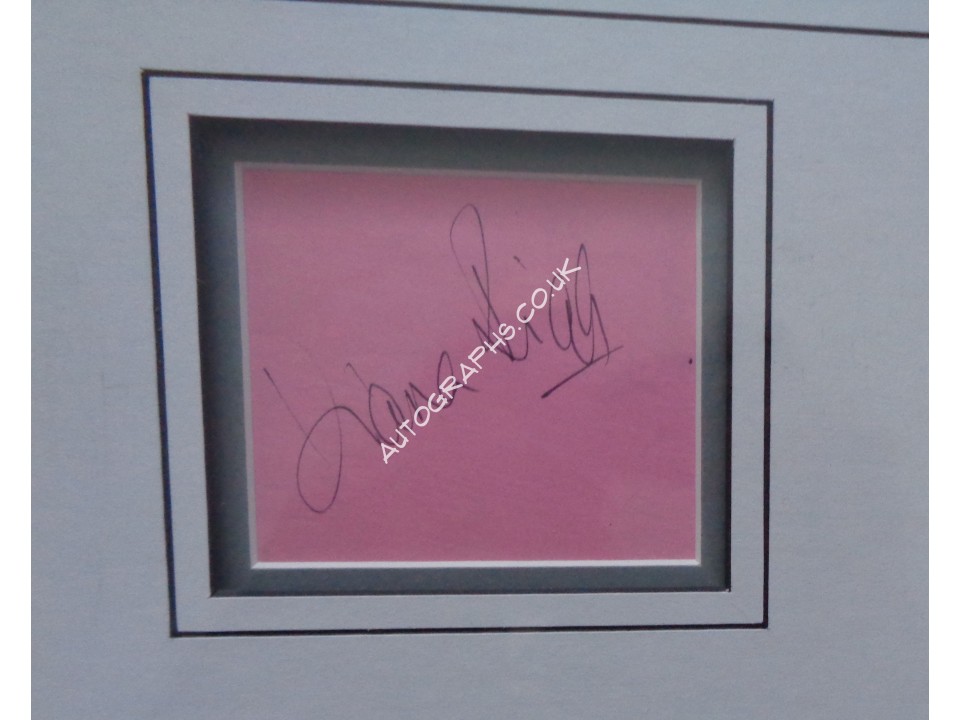 Diana Rigg Avengers genuine authentic signature autograph display. COA UACC