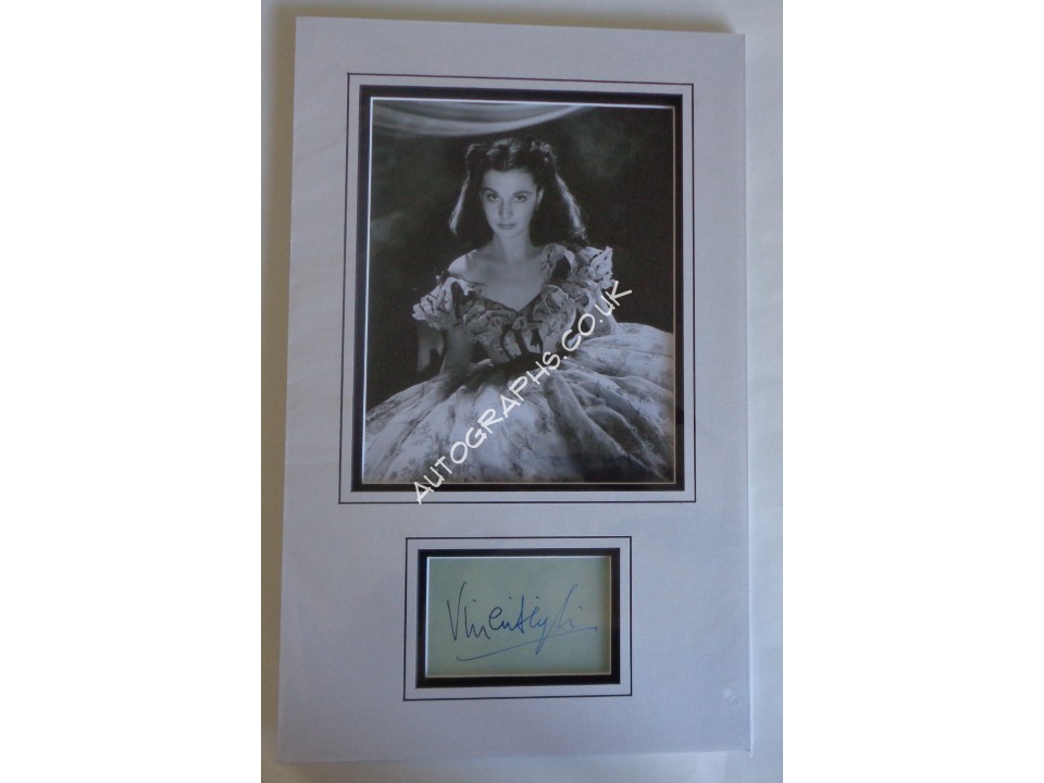Vivien Leigh authentic genuine signature signed autograph display photo. COA UACC