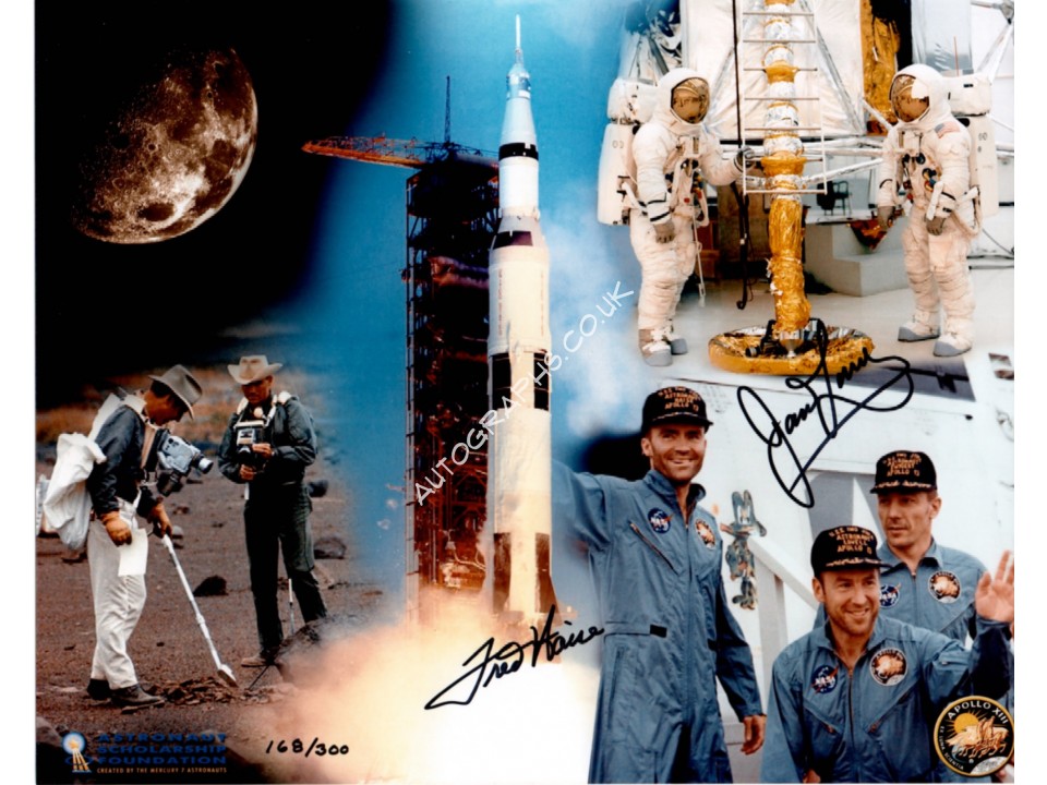 Jim Lovell Fred Haise Apollo 13 authentic signed autograph photo. COA UACC Jim Lovell Fred Haise Apollo 13 authentic signed autograph photo. COA UACC