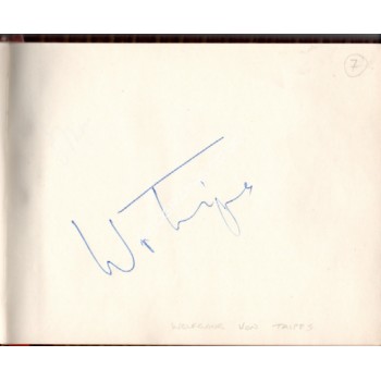 Wolfgang Von Trips Ferrari F1 genuine authentic autograph signed page. COA UACC