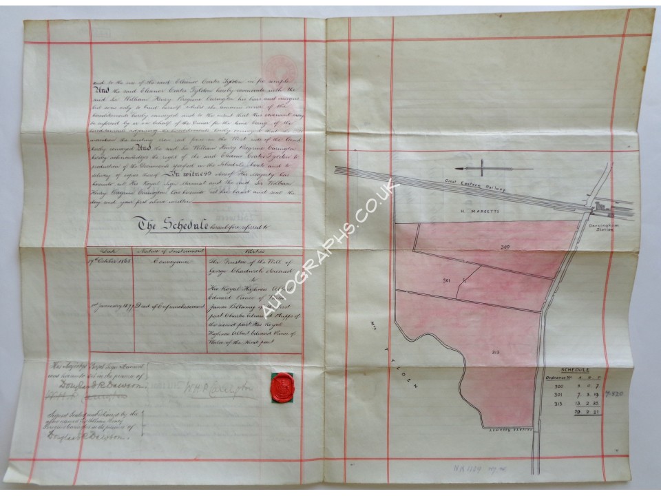 King George V genuine authentic autograph signed document. COA UACC