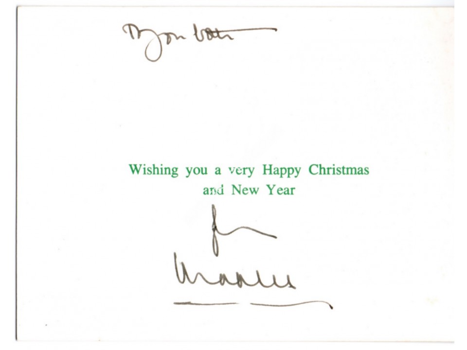 Prince Charles Royalty genuine authentic signed Christmas card. COA UACC Prince Charles Royalty genuine authentic signed Christmas card. COA UACC