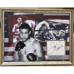 Joe Louis boxing genuine authentic autograph signed signature display. COA UACC