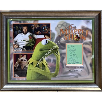 Jim Henson Muppets genuine authentic autograph signed signature display. COA UACC