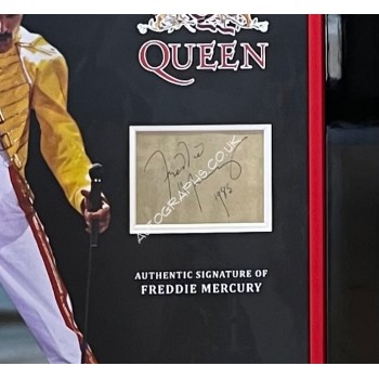 Queen Freddie Mercury genuine authentic autograph signed signature display. COA UACC