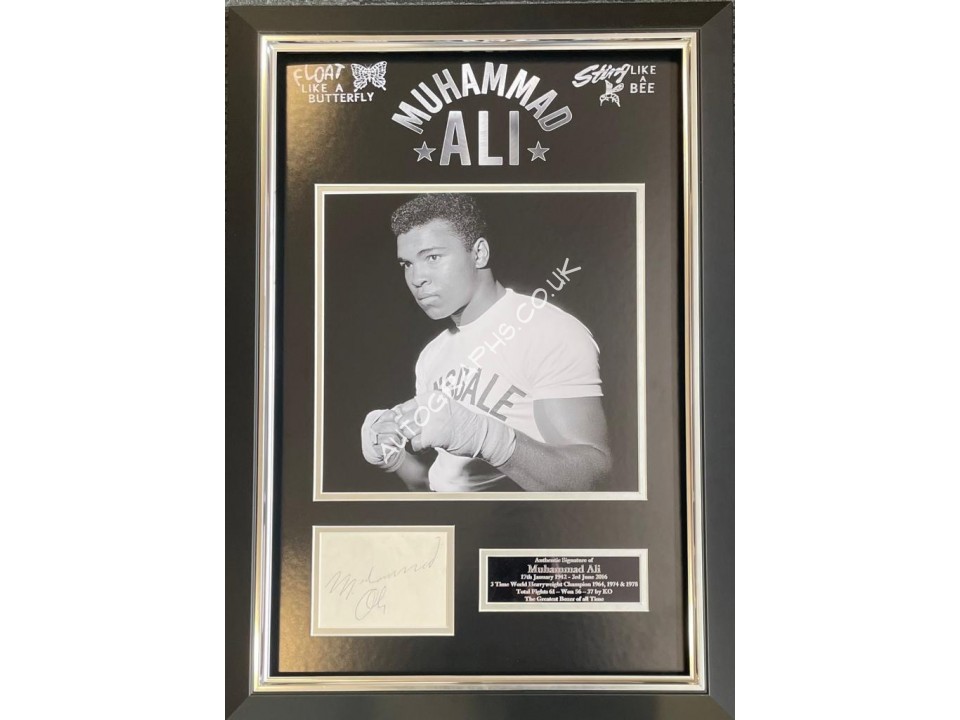 Muhammad Ali Boxing authentic signed signature autograph display 2. COA UACC
