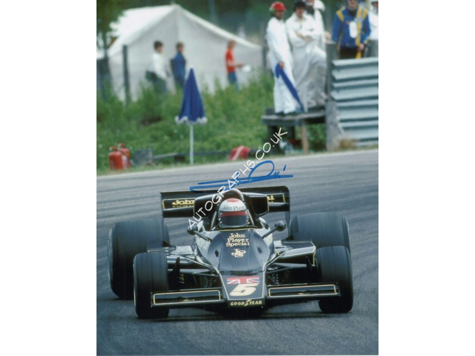 Mario Andretti Lotus F1 genuine signed authentic signature image. COA UACC Mario Andretti Lotus F1 genuine signed authentic signature image. COA UACC