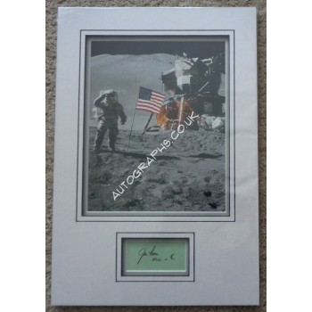 Jim Irwin Apollo 15 genuine signed authentic signature & photo. COA UACC