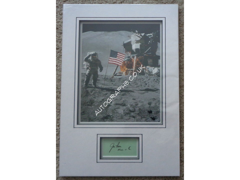 Jim Irwin Apollo 15 genuine signed authentic signature & photo. COA UACC