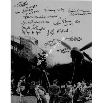 WW2 Lancaster multi signed  genuine authentic autograph photo. COA UACC