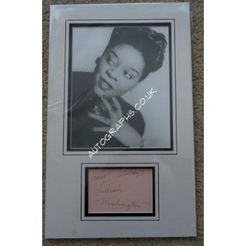Dina Washington genuine signed authentic signature & photo. COA UACC
