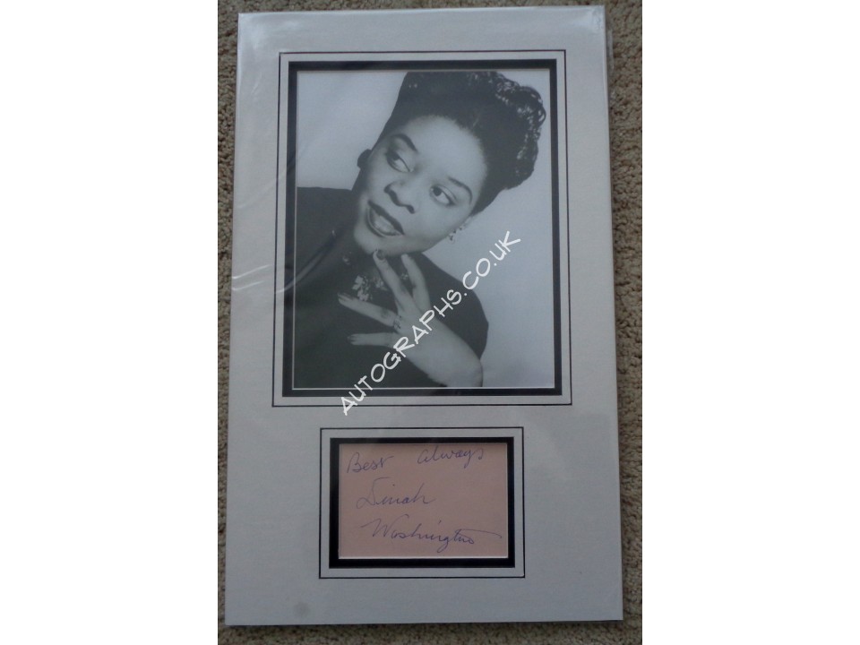 Dina Washington genuine signed authentic signature & photo. COA UACC Dina Washington genuine signed authentic signature & photo. COA UACC