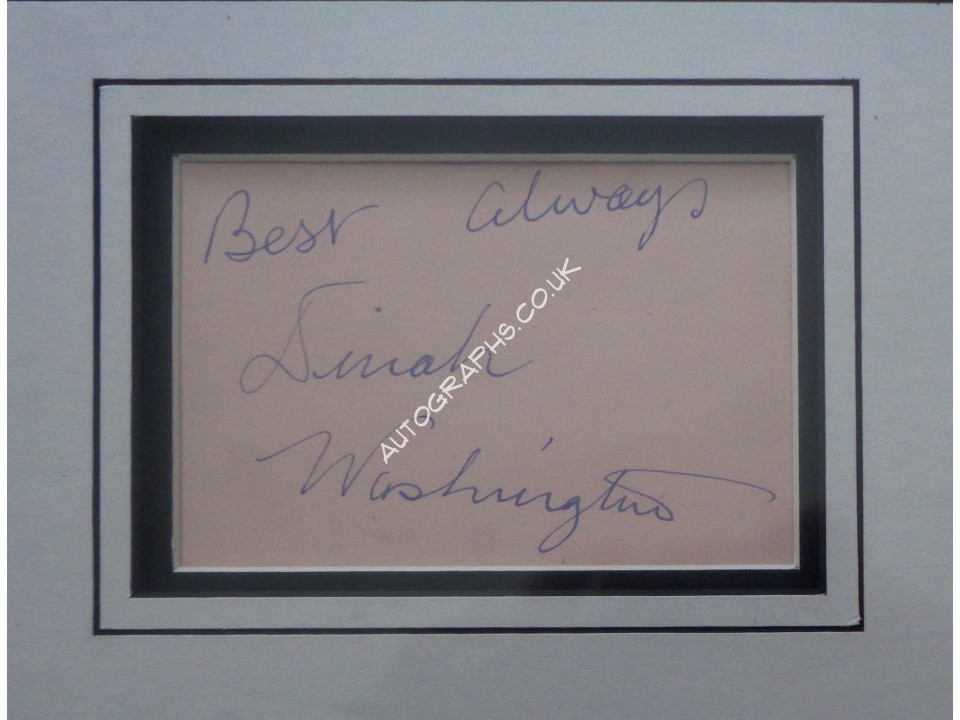Dina Washington genuine signed authentic signature & photo. COA UACC Dina Washington genuine signed authentic signature & photo. COA UACC