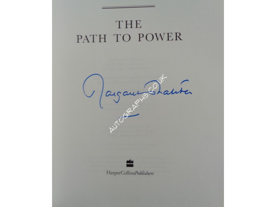 Margaret Thatcher PM authentic genuine signed autograph book politics. COA UACC Margaret Thatcher PM authentic genuine signed autograph book politics. COA UACC