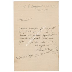Edmond Becquerel original authentic genuine autograph signed letter. COA UACC