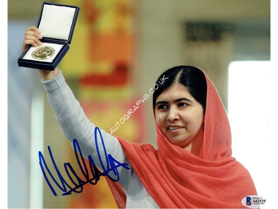Malala Yousafzai genuine authentic signed autographs. COA UACC