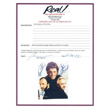The Who genuine authentic signed autographs. COA UACC The Who genuine authentic signed autographs. COA UACC