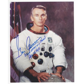 Gene Cernan Apollo 17 Signed 8x10 Photograph. COA UACC