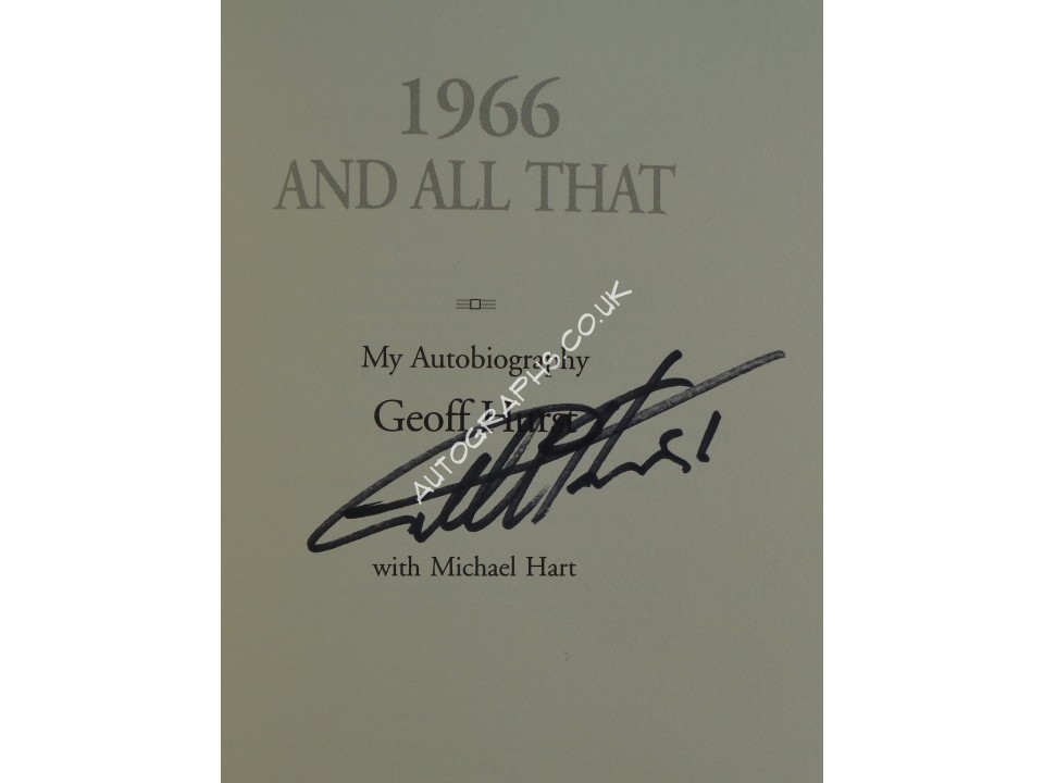 Geoff Hurst West Ham England 1966 genuine signed authentic book. COA UACC