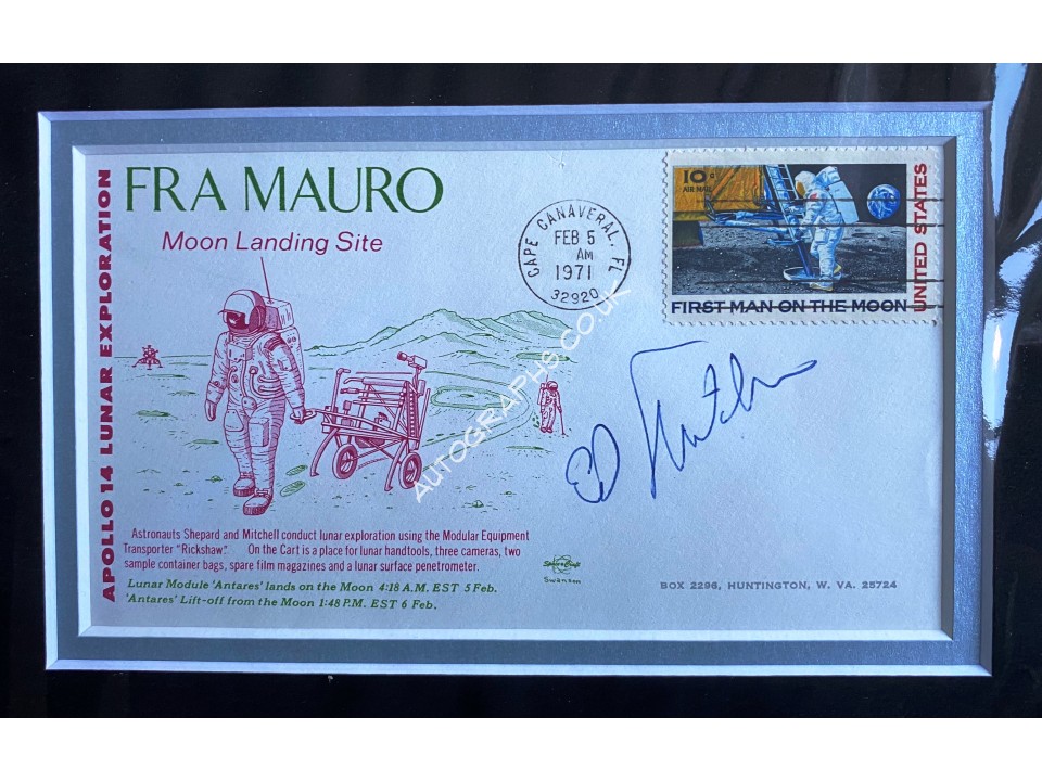 Edgar Mitchell Apollo 14 Signed Matted Display. COA UACC