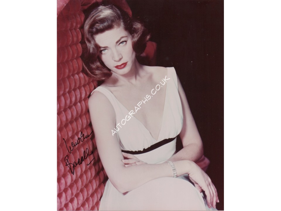 Lauren Bacall sexy genuine authentic autograph signed photo. COA UACC
