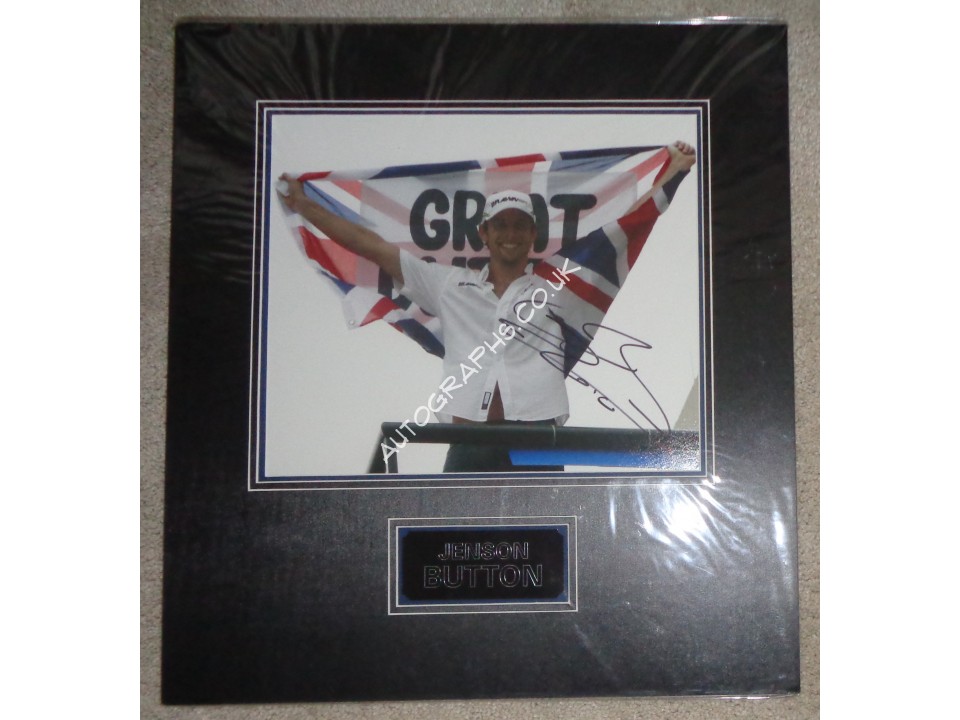 Jenson Button F1 signed genuine authentic autograph photo display. COA UACC Jenson Button F1 signed genuine authentic autograph photo display. COA UACC