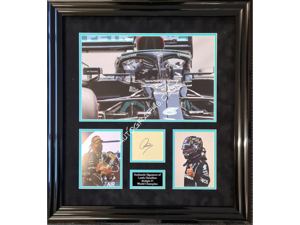 Lewis Hamilton Mercedes F1 signed genuine authentic autograph. COA UACC Lewis Hamilton Mercedes F1 signed genuine authentic autograph. COA UACC