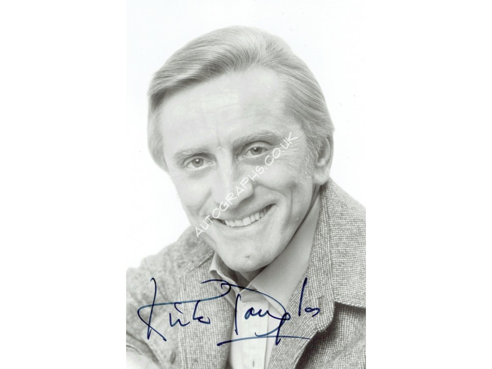 Kirk Douglas signed authentic signature autograph photo. COA UACC