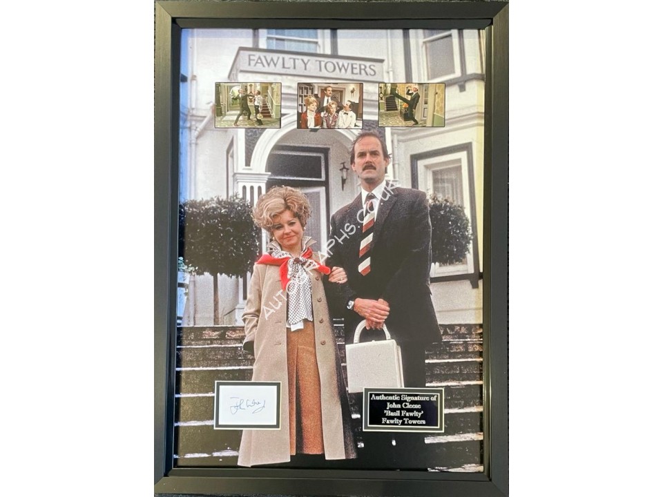 John Cleese Fawlty Towers genuine authentic autograph signed display. COA UACC