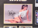 Star Wars Carrie Fisher genuine authentic autograph signed display. COA UACC