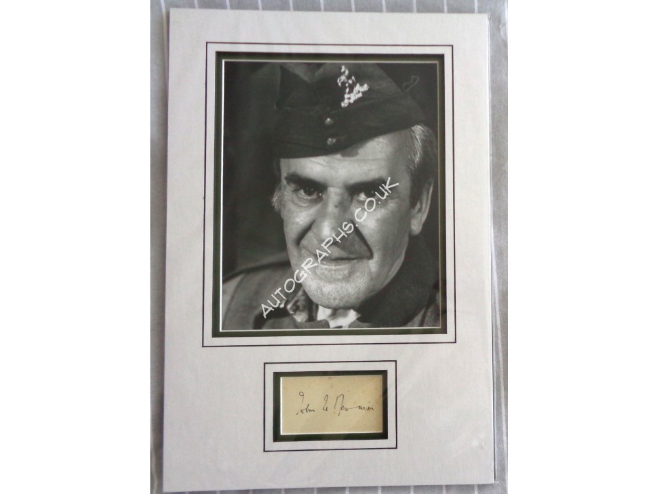 John Le Mesurier Dads Army signed authentic signature autograph display. COA UACC