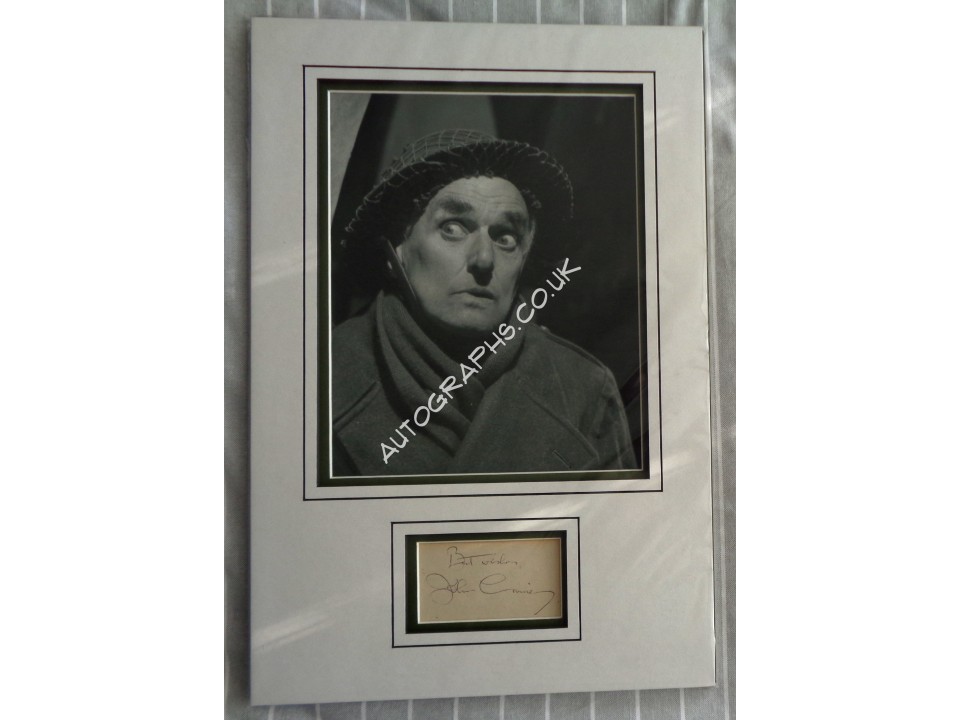 John Laurie Dads Army signed authentic signature autograph display. COA UACC John Laurie Dads Army signed authentic signature autograph display. COA UACC
