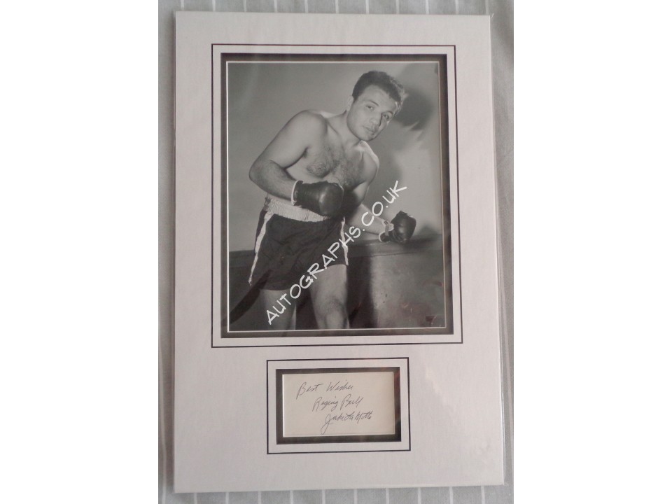 Jake La Motta Raging Bull signed authentic signature autograph display. COA UACC