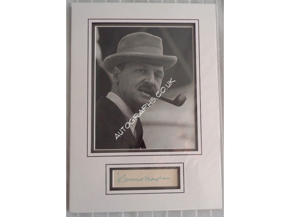 W Somerset Maugham signed authentic signature autograph display. COA UACC