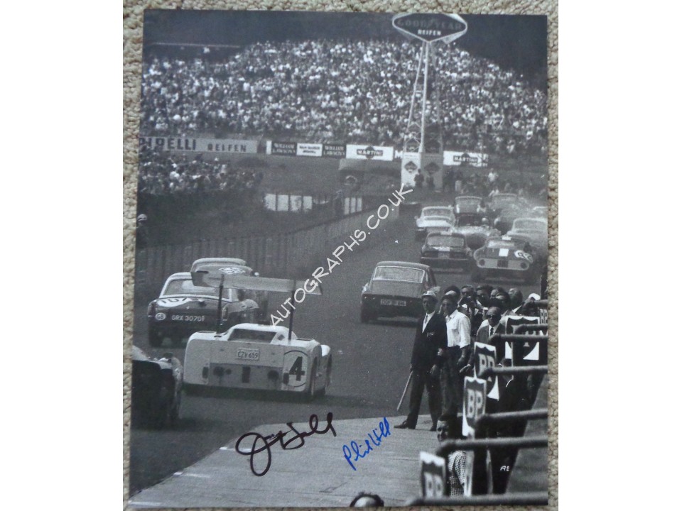 Phil Hill Jim Hall Chaparral signed genuine signature autograph image. COA UACC