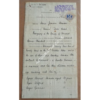Winston Churchill authentic signed document 1911 genuine autograph. COA UACC