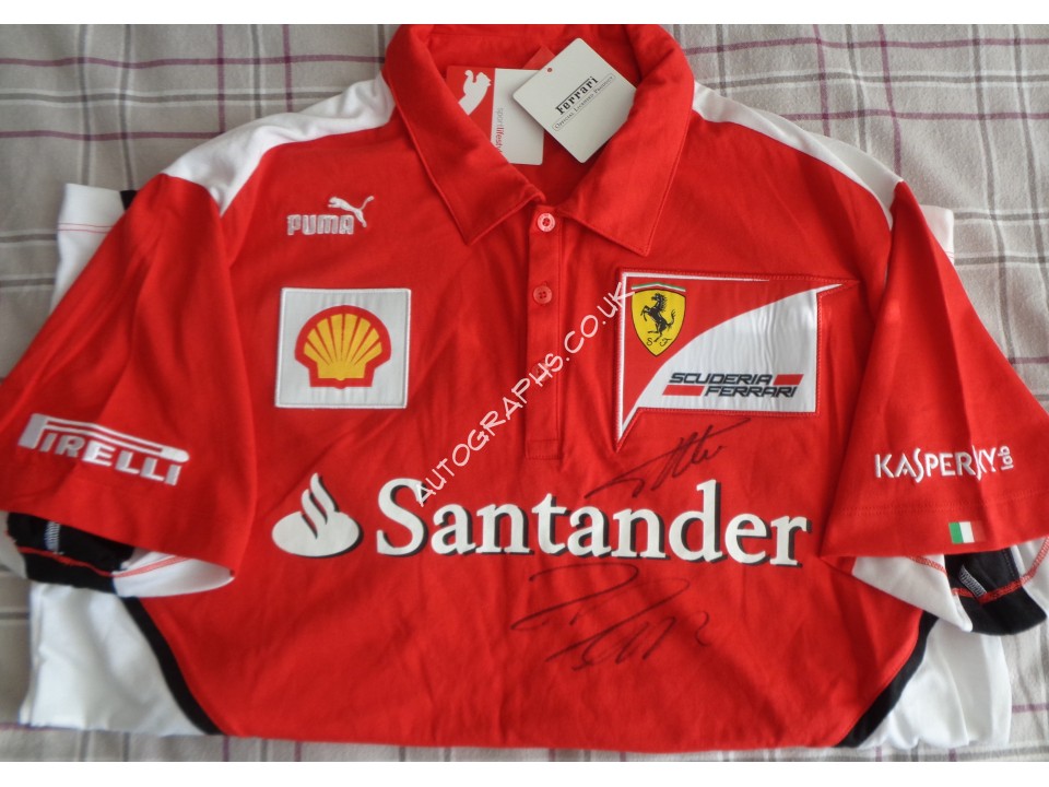 Ferrari F1 Alonso Massa signed authentic signature autograph shirt. COA UACC