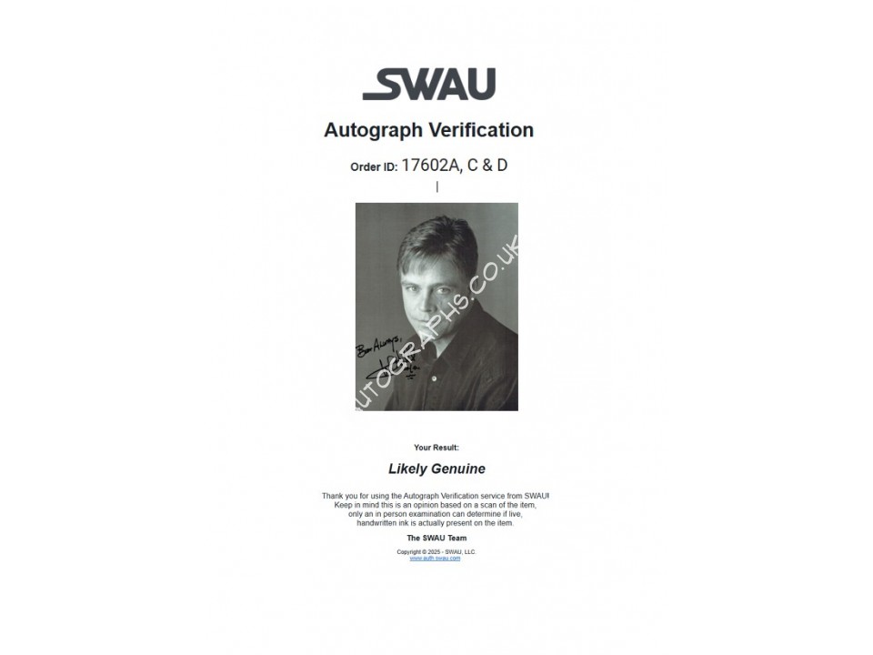 Mark Hamill Signed Photograph