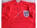 Geoff Hurst Peters Ball Stiles 1966 WC shirt signed authentic signature autograph. COA UACC