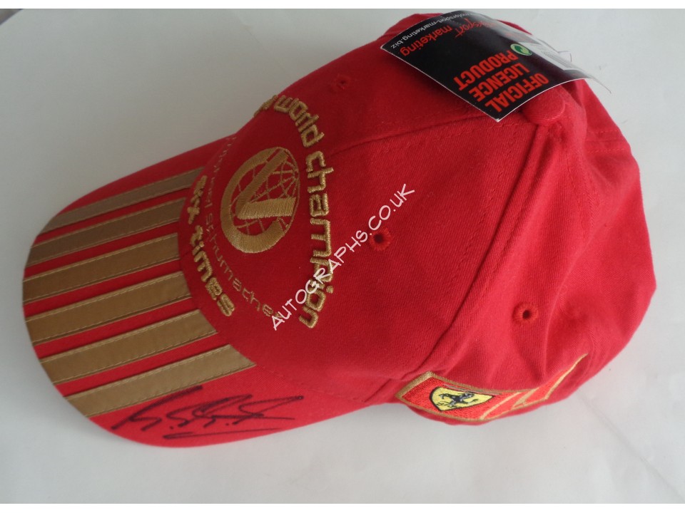 Michael Schumacher F1 Ferrari authentic genuine signed cap. COA UACC