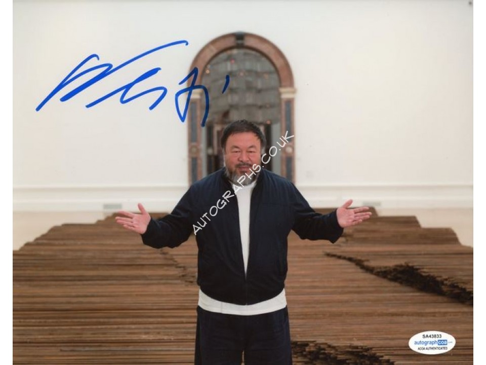 Ai Weiwei genuine signed photograph. COA UACC