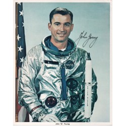 John Young Mercury Apollo signed genuine signature autograph NASA litho. COA UACC
