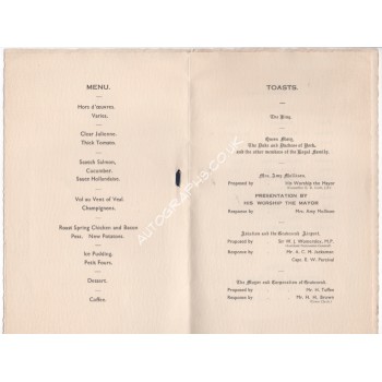 Amy Mollison Johnson signed genuine signature autograph menu. COA UACC Amy Mollison Johnson signed genuine signature autograph menu. COA UACC
