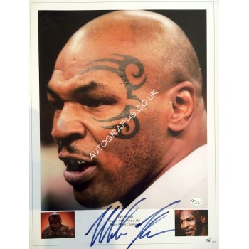 Mike Tyson genuine oversized signed photograph. COA UACC